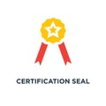 certification seal icon. award badge, certificate concept symbol