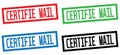 CERTIFIE MAIL text, on rectangle border stamp sign. Royalty Free Stock Photo