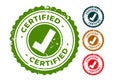 Certified and approved rubber stamps seal set Royalty Free Stock Photo