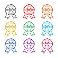Certified badge isolated on white background, color set Royalty Free Stock Photo