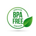 Certified bpa bisphenol free icon logo symbol