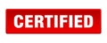 certified button. certified square isolated push button. Royalty Free Stock Photo