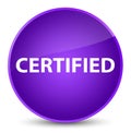 Certified elegant purple round button Royalty Free Stock Photo