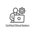 Certified Ethical Hacking icon showing security and hacking idea