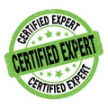 CERTIFIED EXPERT text written on green-black round stamp sign