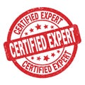 CERTIFIED EXPERT text written on red round stamp sign