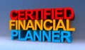 Certified financial planner on blue