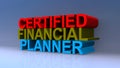 Certified financial planner on blue