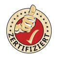 Certified: German - Zertifiziert rubber stamp