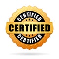 Certified gold seal icon Royalty Free Stock Photo