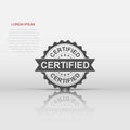 Certified grunge rubber stamp. Vector illustration on white background. Business concept certified stamp pictogram Royalty Free Stock Photo