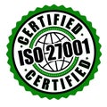 Certified ISO 27001 label or sticker Royalty Free Stock Photo