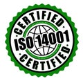 Certified ISO 14001 label or sticker