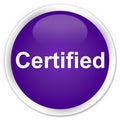 Certified premium purple round button Royalty Free Stock Photo