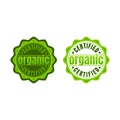 Certified organic label or sticker for products - vector illustration Royalty Free Stock Photo