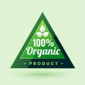 100% certified organic product green label or sticker design Royalty Free Stock Photo