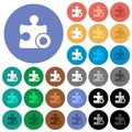 Certified plugin round flat multi colored icons Royalty Free Stock Photo