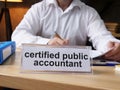 Certified public accountant CPA is shown on the conceptual business photo Royalty Free Stock Photo