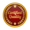 Certified quality badge on white background. Royalty Free Stock Photo