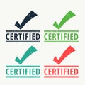 Certified rubber stamp with check mark Royalty Free Stock Photo