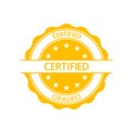 Certified stamp. Certificate seal. Stamp for certified and official. Round badge for patent, quality and certify. Sign for