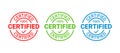 Certified stamp. Checked retro badge. Vector illustration