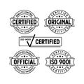 Certified stamps set. Vector illustration.