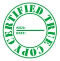 Certified True Copy