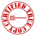 Certified True Copy Red Stamp Effect