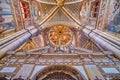 The outstanding details of the interior of Certosa di Pavia monastery, on April 9 in Certosa di Pavia, Italy