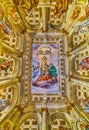 The vault of Certosa Museum with perspective illusion fresco, on