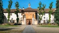 Main entrance to the Certosa di Pavia monastery, built by Carthusians in 1396-1495. Renowned for the exuberance of its architectur Royalty Free Stock Photo