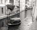 Certovka canal B&W - Prague, Czech Republic Royalty Free Stock Photo