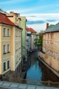 Certovka river, Charles bridge, Vltava. Prague, Czech Royalty Free Stock Photo