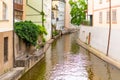 Certovka river in old town of Prague, Czech Republic Royalty Free Stock Photo