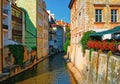 Certovka River in old town -Stare Mesto- Prague, Czech Republic Royalty Free Stock Photo