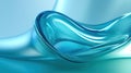 Cerulean Tranquility: A High-Quality Cyan Glass Curved Wallpaper