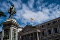 Cervantes statue in Spanish Parliament Congress of Deputies in Madrid, Spain Royalty Free Stock Photo