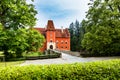 Cervena Lhota - the red, water chateau in the the Czech republic. Royalty Free Stock Photo