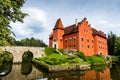Cervena Lhota - the red, water chateau in the the Czech republic. Royalty Free Stock Photo
