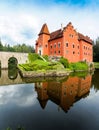 Cervena Lhota - the red, water chateau in the the Czech republic. Royalty Free Stock Photo