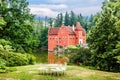 Cervena Lhota - the red, water chateau in the the Czech republic. Royalty Free Stock Photo