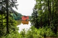 Cervena Lhota - the red, water chateau in the the Czech republic. Royalty Free Stock Photo