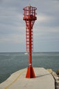 Cervia, lighthouse at the harbor entrance 1 Royalty Free Stock Photo