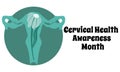 Cervical Health Awareness Month, an idea for the design of a poster or banner on a medical topic