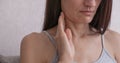 Cervical lymphadenitis of the right side in a woman. Royalty Free Stock Photo