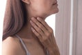 Cervical lymphadenitis of the right side in a woman. Royalty Free Stock Photo