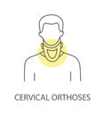 Cervical orthosis linear vector icon