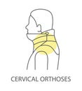 Cervical orthosis linear vector icon