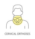 Cervical orthosis linear vector icon
